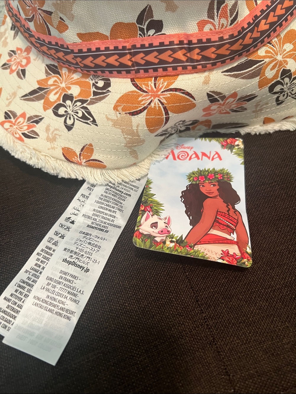 #2477** MOANA Tropical Floral Bucket Hat in Cream & Orange - Picture 3 of 17